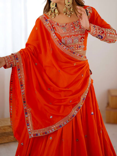 Wedding Wear Crape Silk Sequence Lehenga Choli