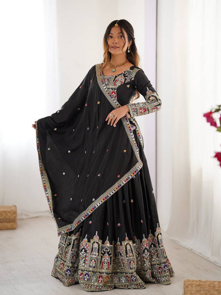 Wedding Wear Crape Silk Sequence Lehenga Choli