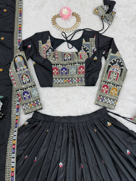 Wedding Wear Crape Silk Sequence Lehenga Choli