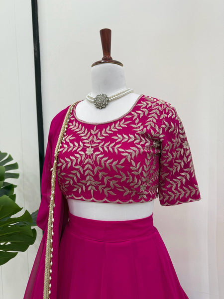 Wedding Wear Rani Georgette Lehenga Choli