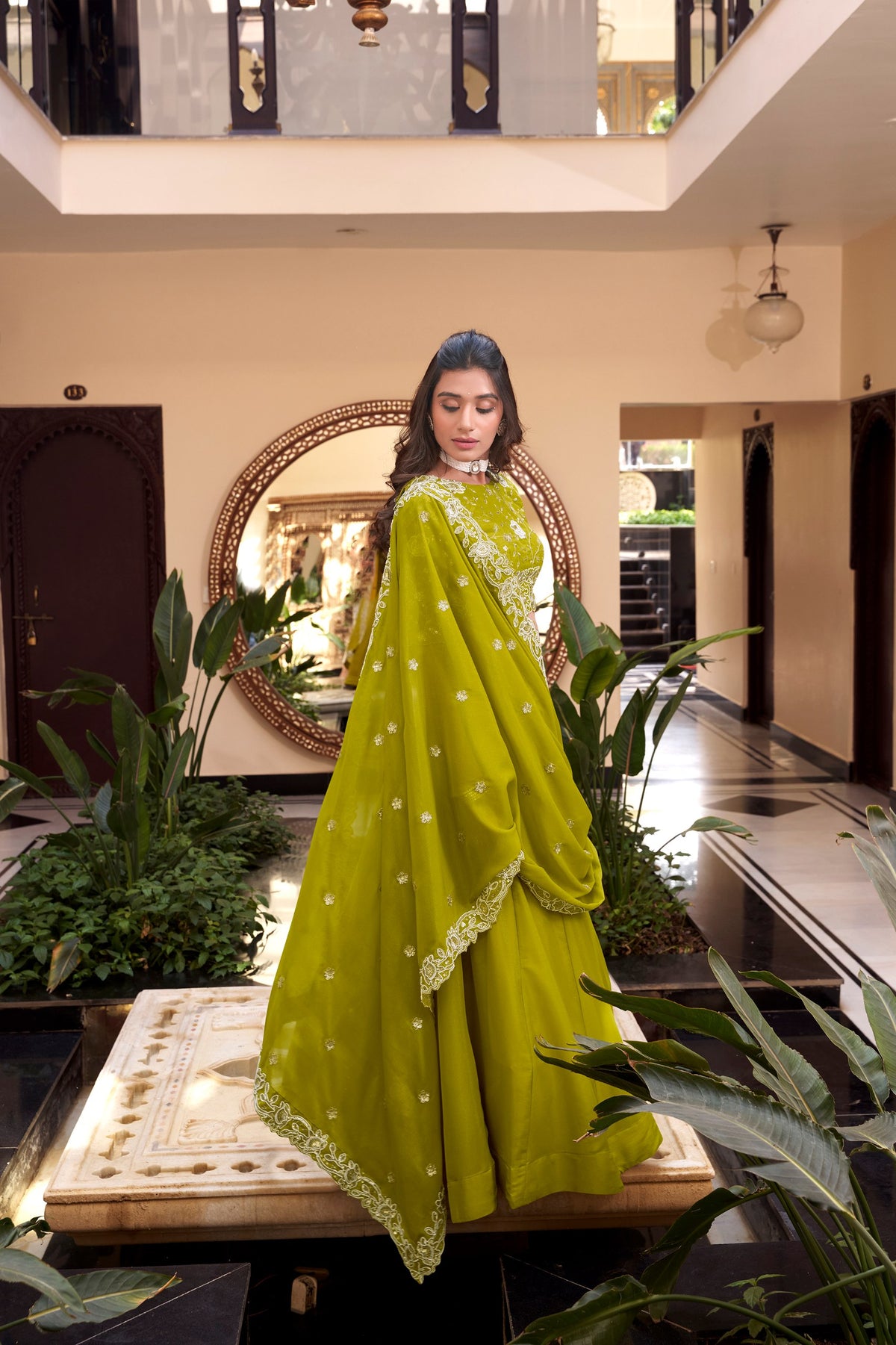 Wedding Wear Green Georgette Lehenga Choli