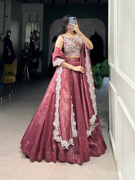 Latest Gold Crush Sequence Thread Lehenga Choli