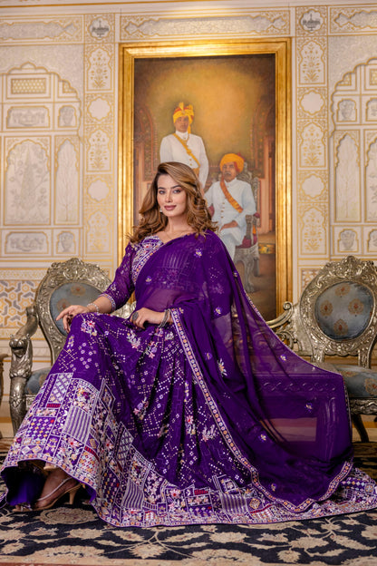 Latest Violet Color Georgette Sequence Lehenga Choli