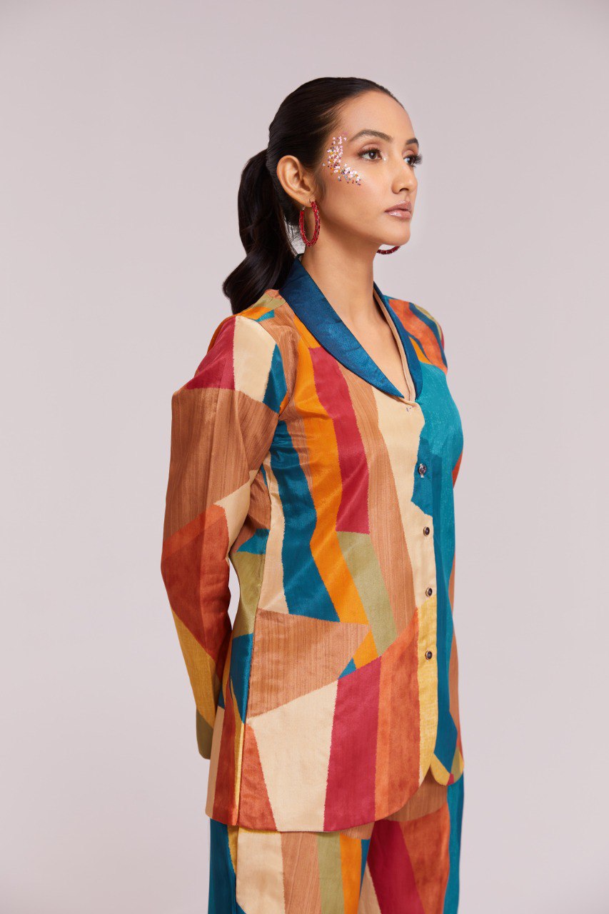 Multi Color Crape Printed Co-Ord Set
