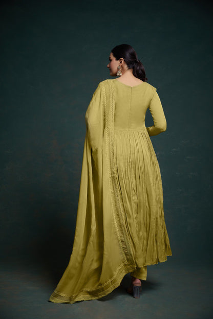 Latest Organza Lace Work Salwar Suit