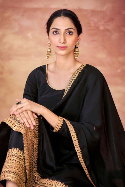 Crape Embroidered Work Anarkali Suit