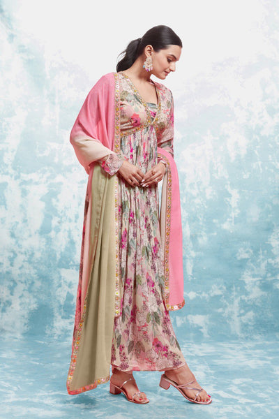 Pink Color Georgette Printed Salwar Suit