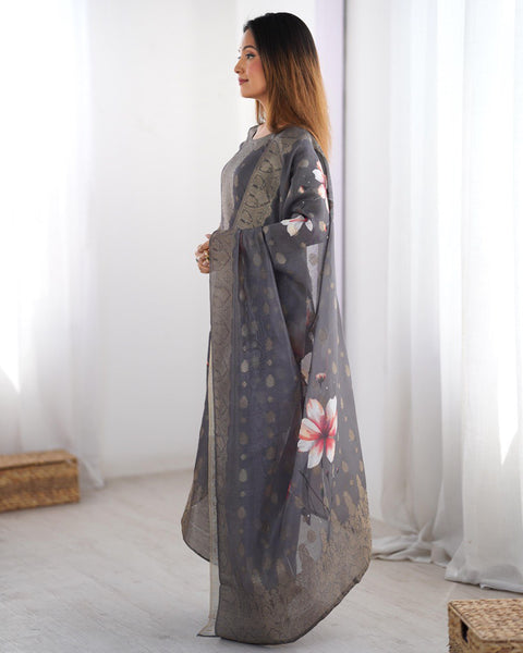 Latest Chanderi Silk Printed Top Pent Dupatta