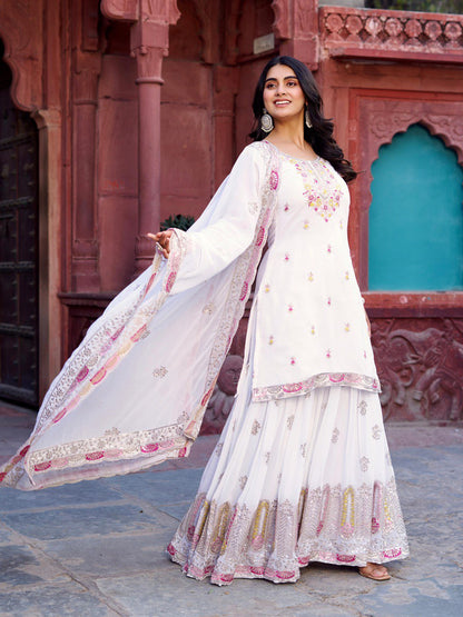 Georgette Sequence Work Sharara Suit
