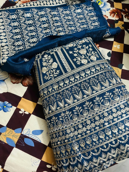 Wedding Wear Blue Color Georgette Lehenga Choli