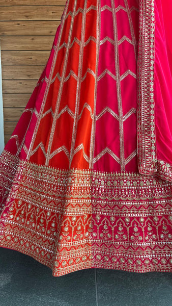 Red Color Georgette Sequence Lehenga Choli