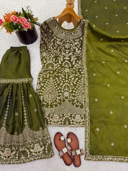 Green Color Sharara Suit