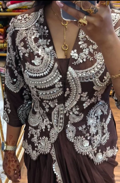 Latest Jacket saree ready to wear