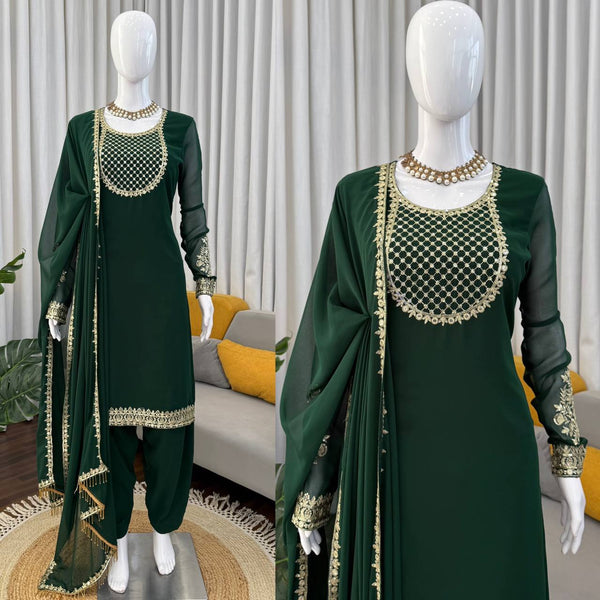 Premium Faux Georgette Patiyala Suit Set