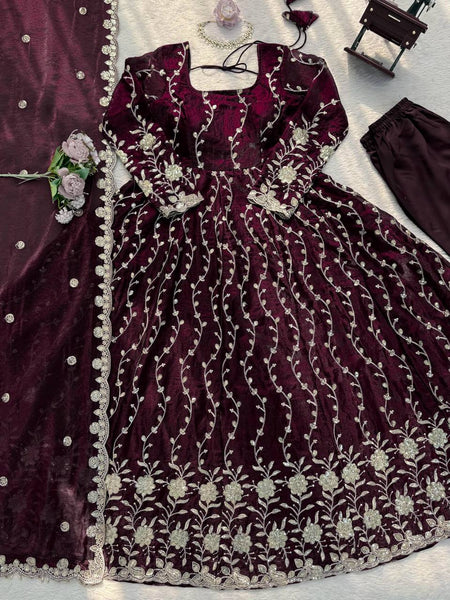 Elegant Fendy Silk Anarkali Set