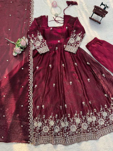 Exquisite Fendy Silk Anarkali Suit Set