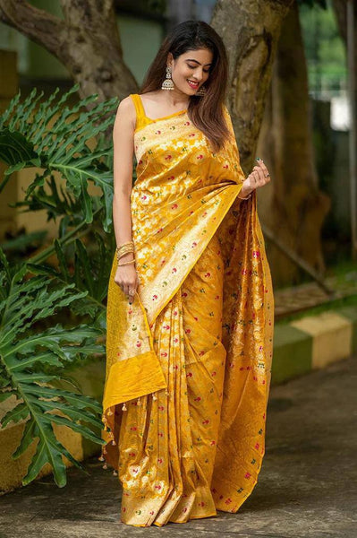 Soft Lichi Silk Saree with Rich Jacquard Work