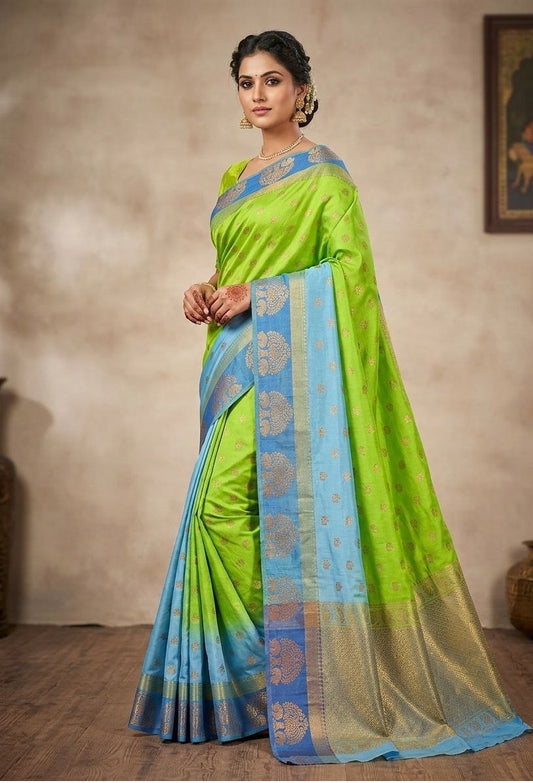 Green Silk Saree Blouse