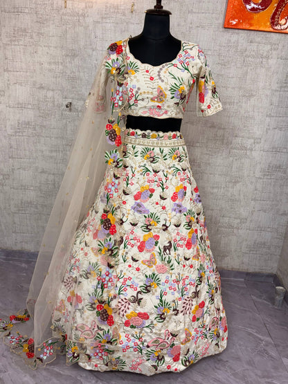 Premium Masti Silk Embroidery Lehenga Choli with Sequins Work