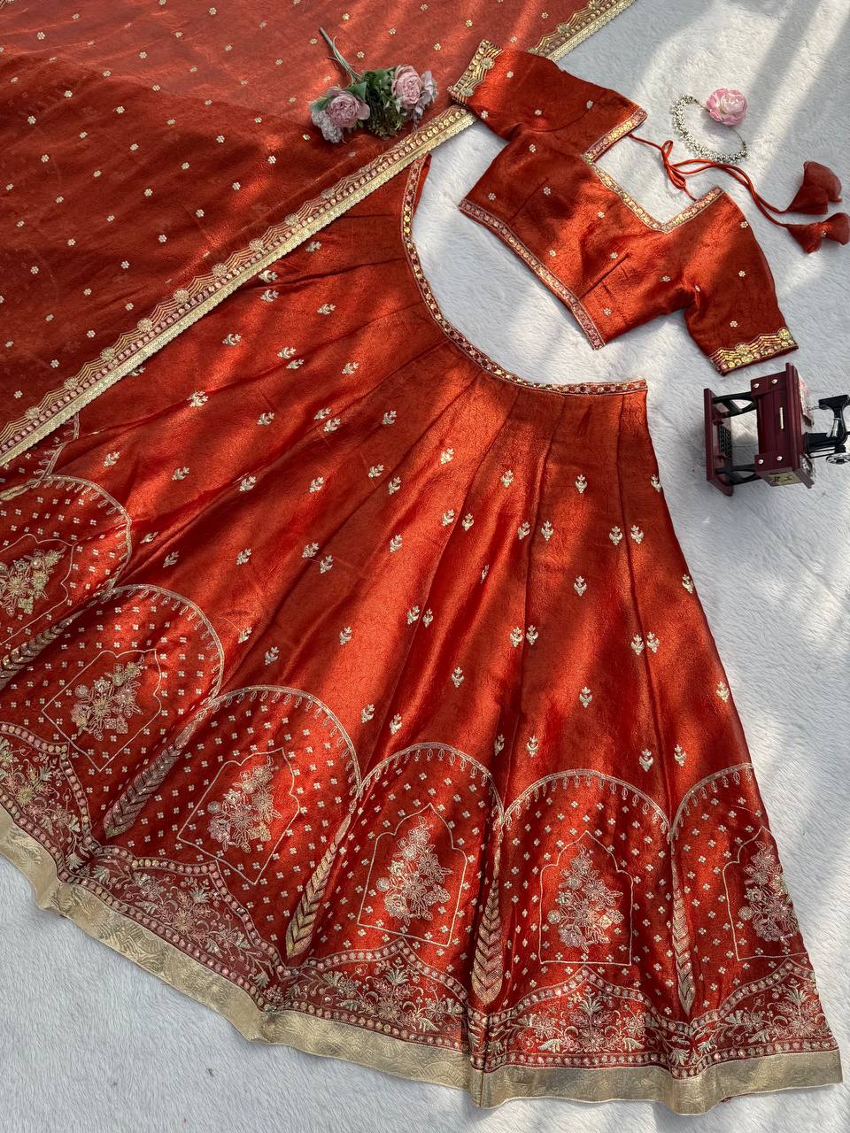 Krishma Silk Lehenga Choli with Sequence Thread Embroidery