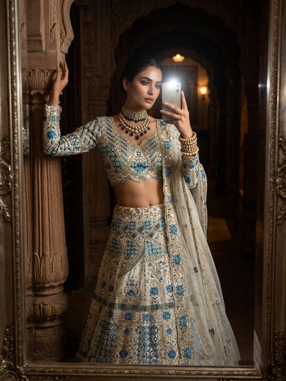 Premium Faux Georgette Lehenga Choli with Sequins Embroidery