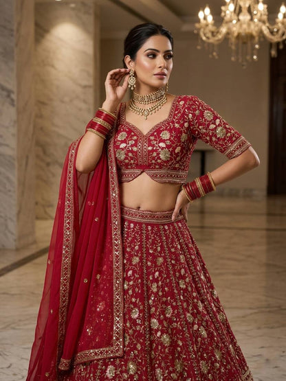 Premium Faux Georgette Lehenga Choli with Sequence Embroidery