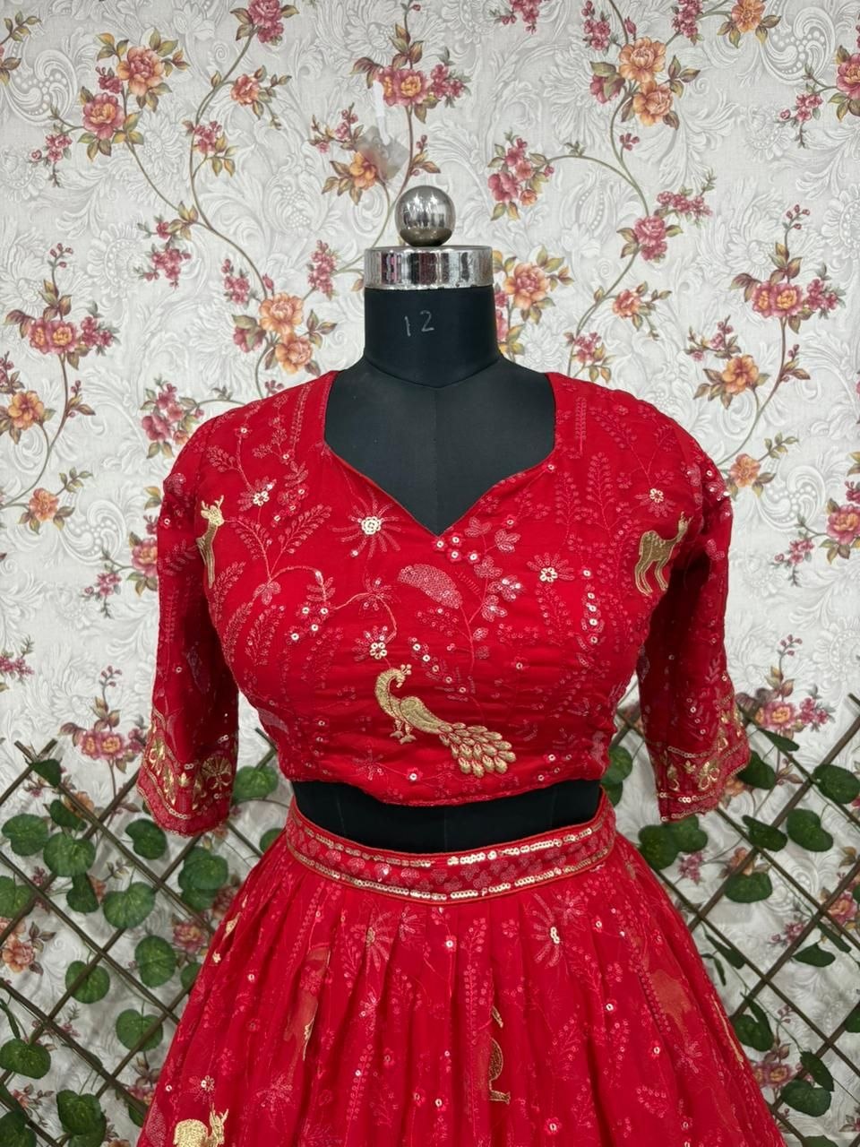 Premium Faux Georgette Peacock Design Lehenga Choli