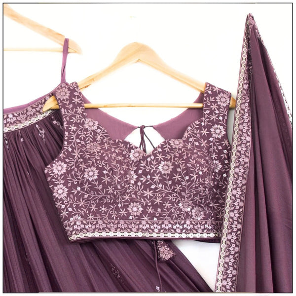 Premium Star Faux Georgette Lehenga Choli Set with Heavy Sequins Thread Embroidery