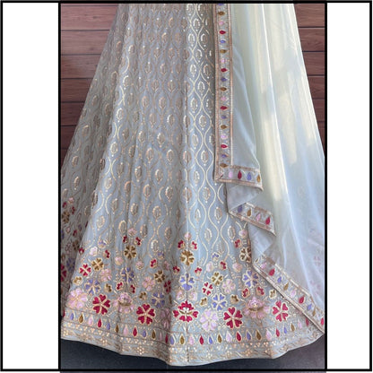 Elegant Faux Georgette Embroidered Lehenga Choli with Premium Cancan