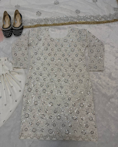 Elegant Blooming Faux Georgette Dhoti Salwar Suit Set