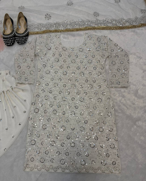 Elegant Blooming Faux Georgette Dhoti Salwar Suit Set