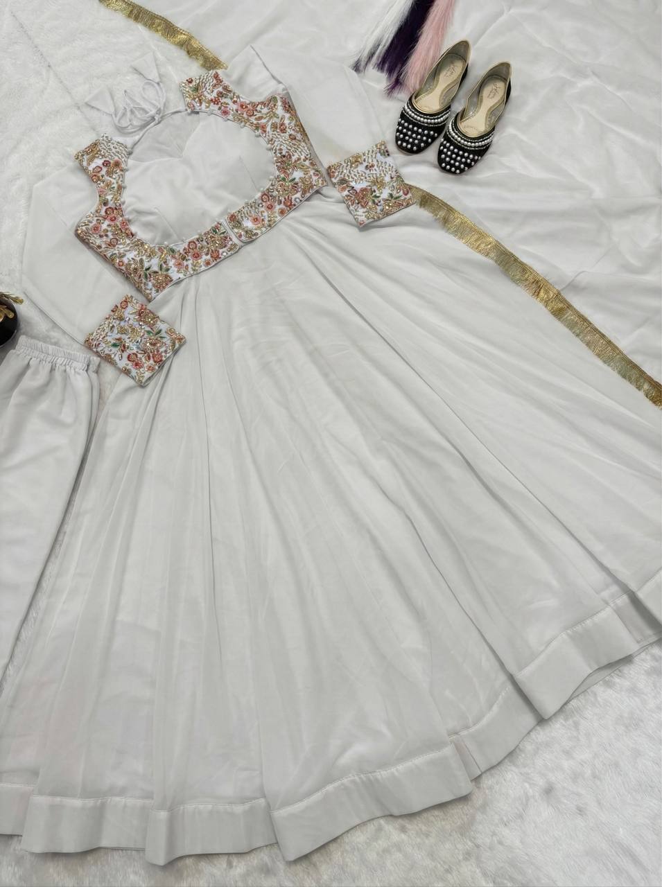 Faux Georgette Anarkali Set