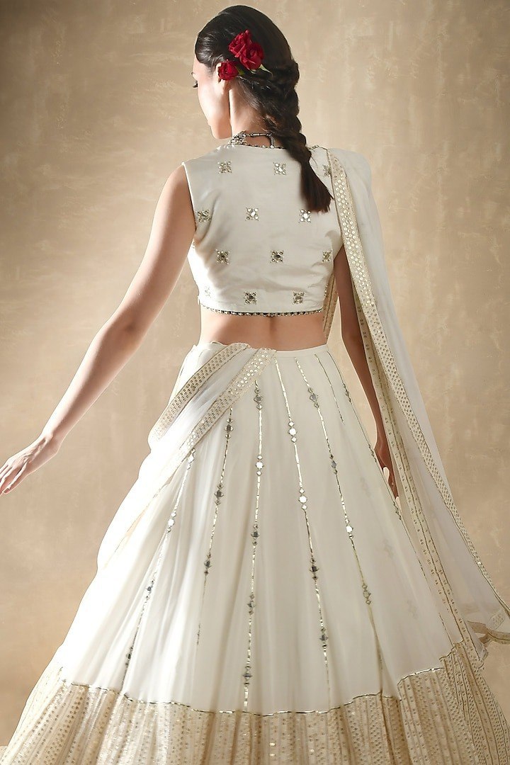 Elegant Georgette Sequins & Mirror Work Lehenga Choli Set