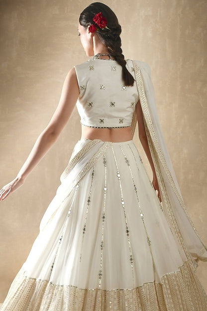 Elegant Georgette Sequins & Mirror Work Lehenga Choli Set