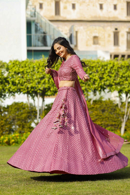 Royal Sequin Embroidered Georgette Lehenga Set