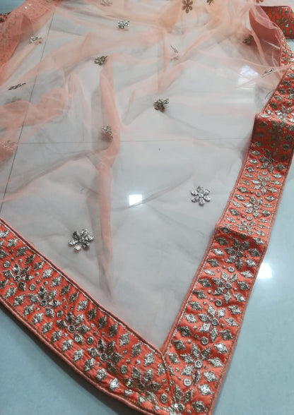 Premium Devsena Silk Orange Lehenga Choli Set