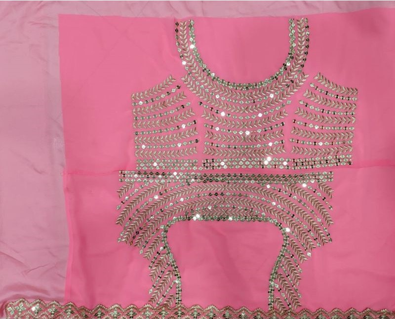 Exquisite Multi-Color Georgette Lehenga Choli with Heavy Sequence Embroidery