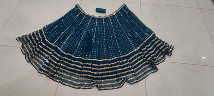 Exquisite Bottle blue Sequence Work Lehenga Set