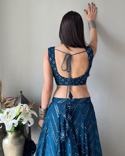 Premium Faux Georgette Sequin Embroidery Lehenga Choli Set