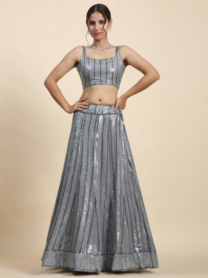 Premium Faux Georgette Sequin Embroidery Lehenga Choli Set