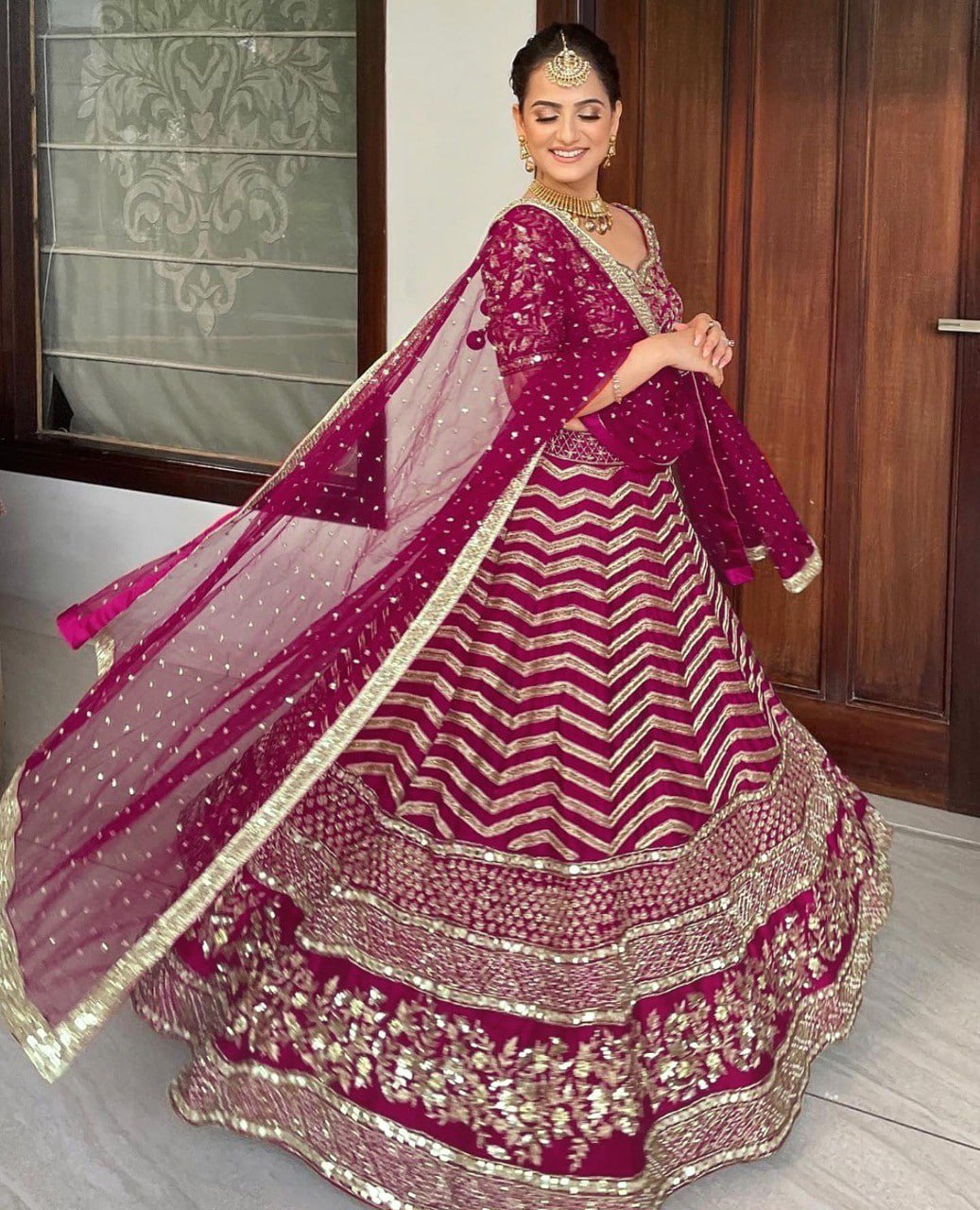 Exquisite Silk Embroidered Lehenga Choli Set with Sequins & Jari Detailing