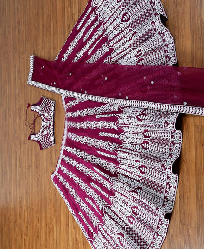 Exquisite Chinon Sequin Embroidery Lehenga Set