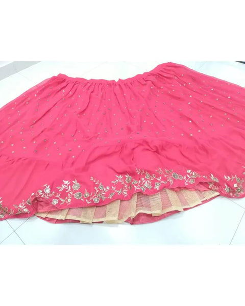 Exquisite Georgette Sequins Jari Embroidered Lehenga Choli Set