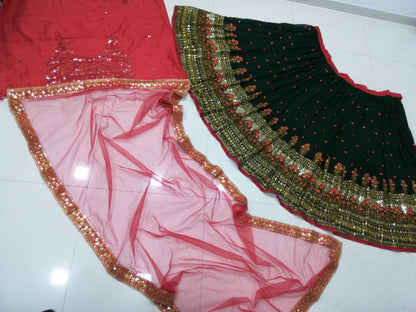 Premium Faux Georgette Sequin Lehenga Set