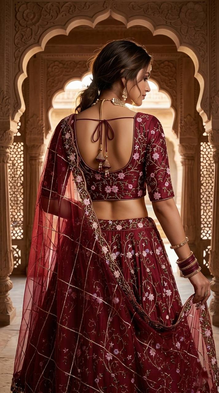 Premium Embroidered Sequins Soft Net Lehenga Choli Set
