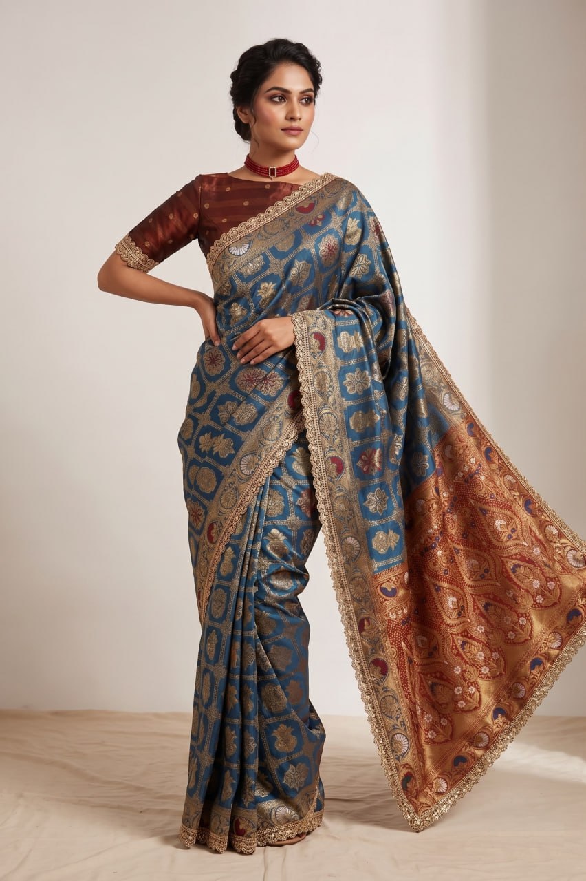 Wedding Wear Banarasi Silk Saree Blouse