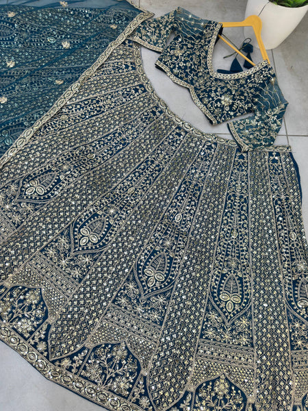 Blue Color Net Lehenga Choli