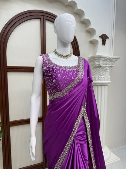 Satin Silk Saree Blouse