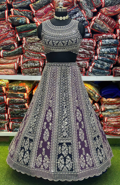 Purple Latest Georgette Lehenga choli For Women