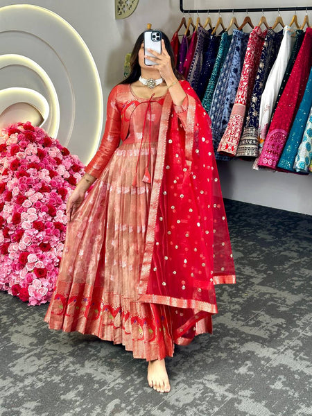 Latest Kotta Silk Jacquard Work Koti Gown